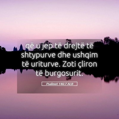 Picture 05 - Psalmet 146:7 ALB - që u jep të drejtë të shtypurve dhe ushqim - Bible Verse Picture