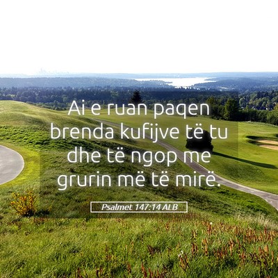 Picture 05 - Psalmet 147:14 ALB - Ai e ruan paqen brenda kufijve të tu dhe të - Bible Verse Picture