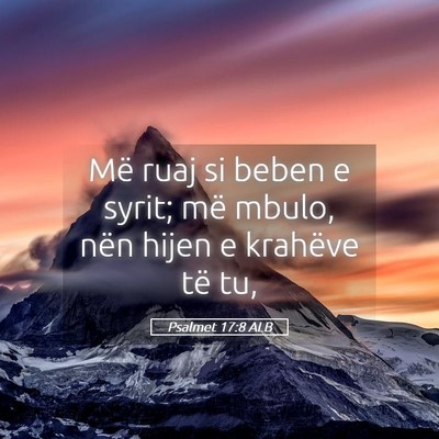 Picture 05 - Psalmet 17:8 ALB - Më ruaj si beben e syrit; më mbulo, nën hijen - Bible Verse Picture