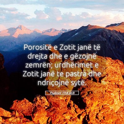 Picture 05 - Psalmet 19:8 ALB - Porositë e Zotit janë të drejta dhe e - Bible Verse Picture