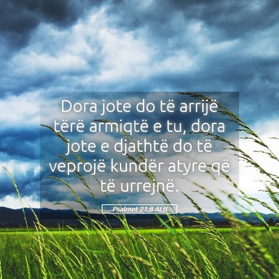 Picture 05 - Psalmet 21:8 ALB - Dora jote do të arrijë tërë armiqtë e tu, - Bible Verse Picture