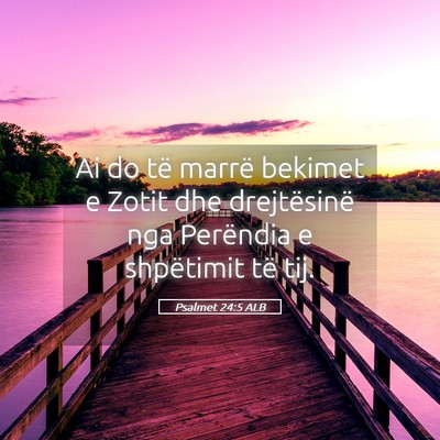 Picture 05 - Psalmet 24:5 ALB - Ai do të marrë bekimet e Zotit dhe drejtësinë - Bible Verse Picture