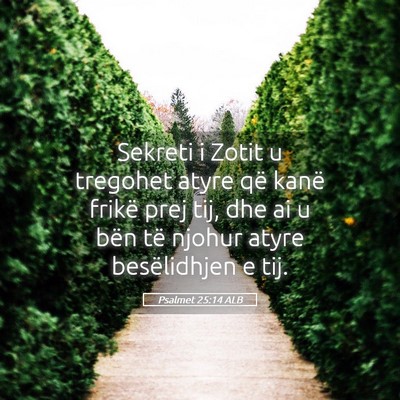 Picture 05 - Psalmet 25:14 ALB - Sekreti i Zotit u tregohet atyre që kanë frikë - Bible Verse Picture