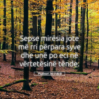Picture 05 - Psalmet 26:3 ALB - Sepse mirësia jote më rri përpara syve dhe - Bible Verse Picture