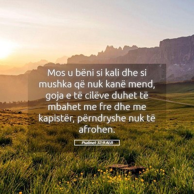 Picture 05 - Psalmet 32:9 ALB - Mos u bëni si kali dhe si mushka që nuk kanë - Bible Verse Picture