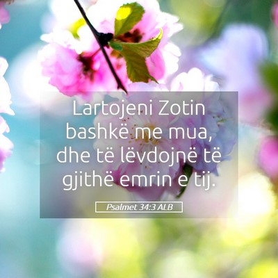 Picture 05 - Psalmet 34:3 ALB - Lartojeni Zotin bashkë me mua, dhe të - Bible Verse Picture