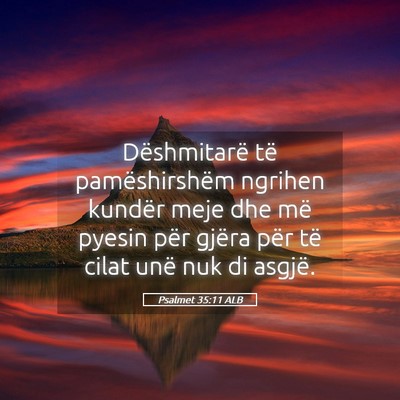 Picture 05 - Psalmet 35:11 ALB - Dëshmitarë të pamëshirshëm ngrihen kundër - Bible Verse Picture
