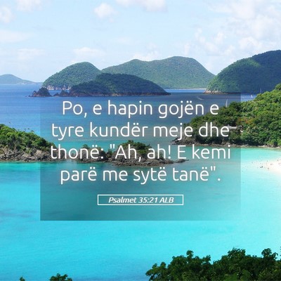 Picture 05 - Psalmet 35:21 ALB - Po, e hapin gojën e tyre kundër meje dhe - Bible Verse Picture