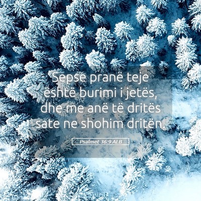 Picture 05 - Psalmet 36:9 ALB - Sepse pranë teje është burimi i jetës, dhe me - Bible Verse Picture