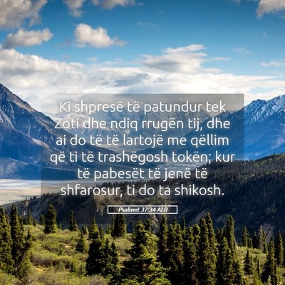 Picture 05 - Psalmet 37:34 ALB - Ki shpresë të patundur tek Zoti dhe ndiq - Bible Verse Picture