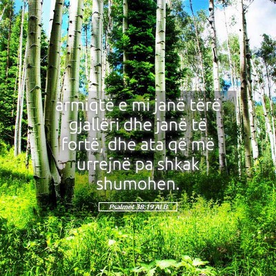 Picture 05 - Psalmet 38:19 ALB - armiqtë e mi janë tërë gjallëri dhe janë - Bible Verse Picture