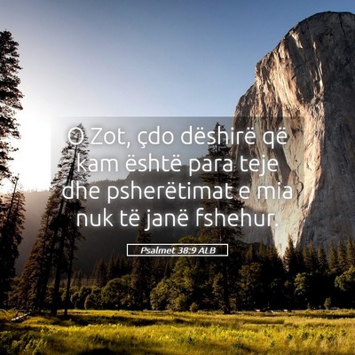 Picture 05 - Psalmet 38:9 ALB - O Zot, çdo dëshirë që kam është para teje - Bible Verse Picture