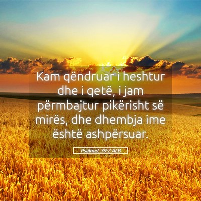 Picture 05 - Psalmet 39:2 ALB - Kam qëndruar i heshtur dhe i qetë, i jam - Bible Verse Picture