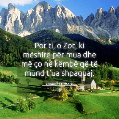 Picture 05 - Psalmet 41:10 ALB - Por ti, o Zot, ki mëshirë për mua dhe më ço - Bible Verse Picture