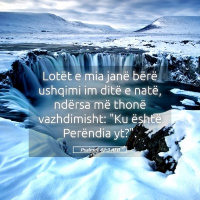 Picture 05 - Psalmet 42:3 ALB - Lotët e mia janë bërë ushqimi im ditë e - Bible Verse Picture