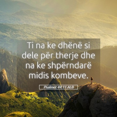 Picture 05 - Psalmet 44:11 ALB - Ti na ke dhënë si dele për therje dhe na ke - Bible Verse Picture