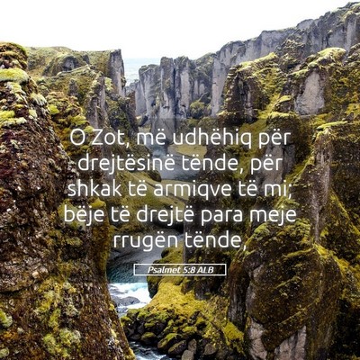 Picture 05 - Psalmet 5:8 ALB - O Zot, më udhëhiq për drejtësinë tënde, - Bible Verse Picture