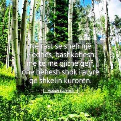 Picture 05 - Psalmet 50:18 ALB - Në rast se sheh një vjedhës, bashkohesh me të - Bible Verse Picture