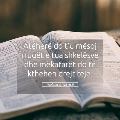 Picture 05 - Psalmet 51:13 ALB - Atëherë do t’u mësoj rrugët e tua - Bible Verse Picture