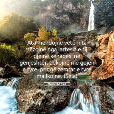 Picture 05 - Psalmet 62:4 ALB - Ata mendojnë vetëm ta rrëzojnë nga lartësia - Bible Verse Picture