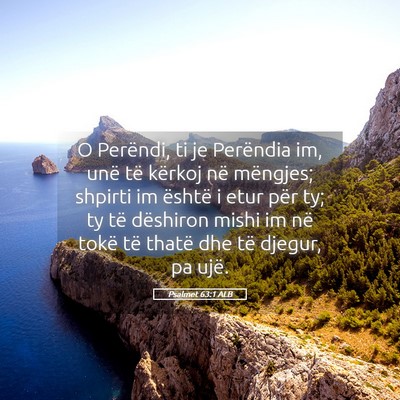 Picture 05 - Psalmet 63:1 ALB - O Perëndi, ti je Perëndia im, unë të kërkoj - Bible Verse Picture