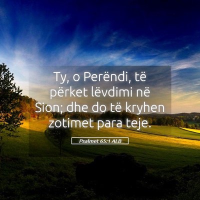 Picture 05 - Psalmet 65:1 ALB - Ty, o Perëndi, të përket lëvdimi në Sion; - Bible Verse Picture