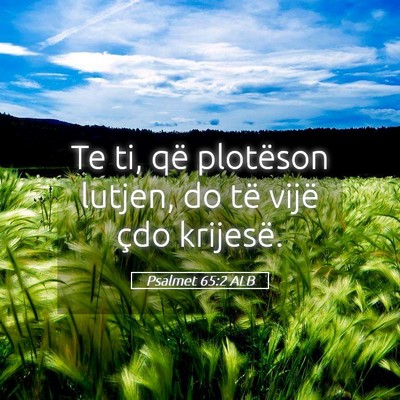 Picture 05 - Psalmet 65:2 ALB - Te ti, që plotëson lutjen, do të vijë çdo - Bible Verse Picture