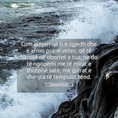 Picture 05 - Psalmet 65:4 ALB - Lum ai njeri që ti e zgjedh dhe e afron pranë - Bible Verse Picture