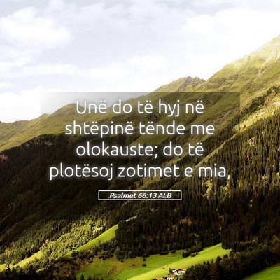 Picture 05 - Psalmet 66:13 ALB - Unë do të hyj në shtëpinë tënde me - Bible Verse Picture