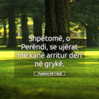 Picture 05 - Psalmet 69:1 ALB - Shpëtomë, o Perëndi, se ujërat më kanë - Bible Verse Picture