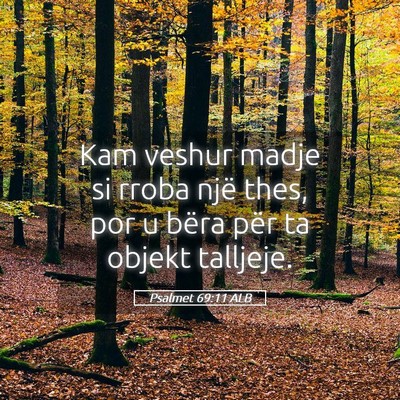 Picture 05 - Psalmet 69:11 ALB - Kam veshur madje si rroba një thes, por u bëra - Bible Verse Picture