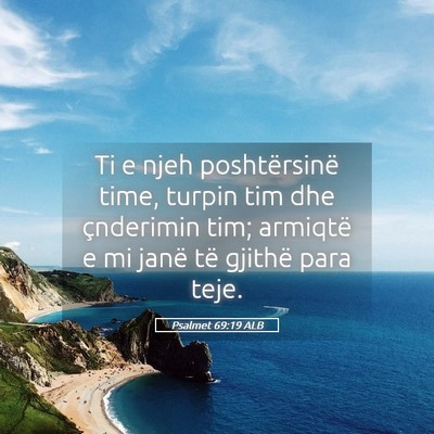Picture 05 - Psalmet 69:19 ALB - Ti e njeh poshtërsinë time, turpin tim dhe - Bible Verse Picture