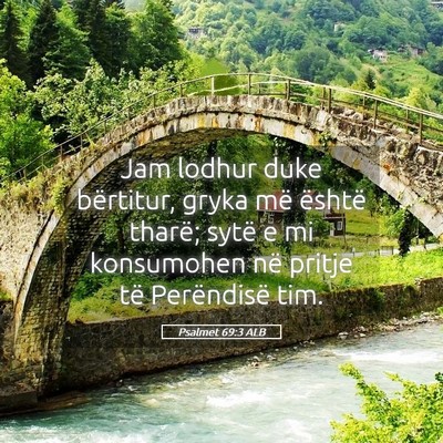 Picture 05 - Psalmet 69:3 ALB - Jam lodhur duke bërtitur, gryka më është - Bible Verse Picture