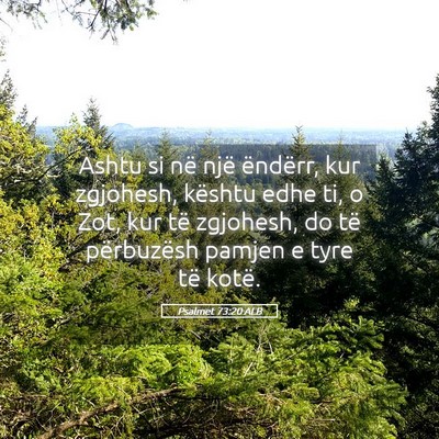 Picture 05 - Psalmet 73:20 ALB - Ashtu si në një ëndërr, kur zgjohesh, kështu - Bible Verse Picture