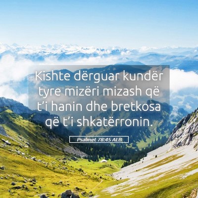 Picture 05 - Psalmet 78:45 ALB - Kishte dërguar kundër tyre mizëri mizash që - Bible Verse Picture