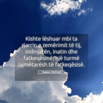 Picture 05 - Psalmet 78:49 ALB - Kishte lëshuar mbi ta zjarrin e zemërimit të - Bible Verse Picture