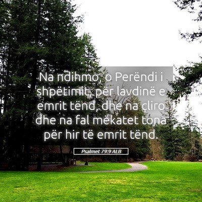 Picture 05 - Psalmet 79:9 ALB - Na ndihmo, o Perëndi i shpëtimit, për lavdinë - Bible Verse Picture
