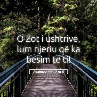 Picture 05 - Psalmet 84:12 ALB - O Zot i ushtrive, lum njeriu që ka besim te - Bible Verse Picture
