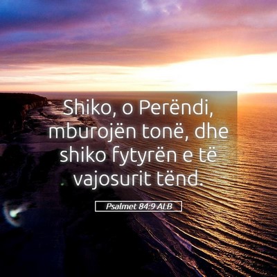 Picture 05 - Psalmet 84:9 ALB - Shiko, o Perëndi, mburojën tonë, dhe shiko - Bible Verse Picture