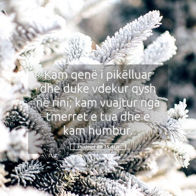 Picture 05 - Psalmet 88:15 ALB - Kam qenë i pikëlluar dhe duke vdekur qysh në - Bible Verse Picture