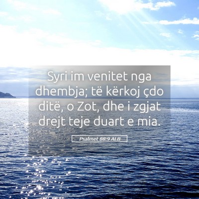 Picture 05 - Psalmet 88:9 ALB - Syri im venitet nga dhembja; të kërkoj çdo - Bible Verse Picture