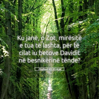 Picture 05 - Psalmet 89:49 ALB - Ku janë, o Zot, mirësitë e tua të lashta, - Bible Verse Picture