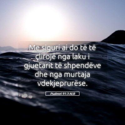 Picture 05 - Psalmet 91:3 ALB - Me siguri ai do të të çlirojë nga laku i - Bible Verse Picture