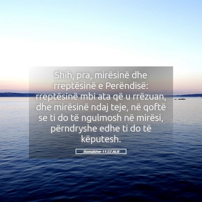 Picture 05 - Romakëve 11:22 ALB - Shih, pra, mirësinë dhe rreptësinë e - Bible Verse Picture