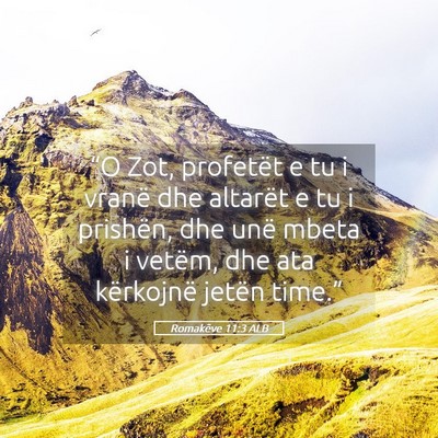 Picture 05 - Romakëve 11:3 ALB - “O Zot, profetët e tu i vranë dhe altarët e - Bible Verse Picture