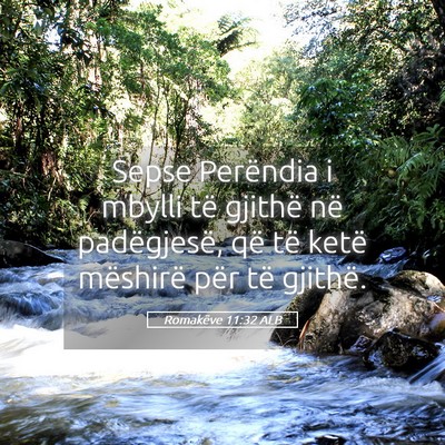 Picture 05 - Romakëve 11:32 ALB - Sepse Perëndia i mbylli të gjithë në - Bible Verse Picture