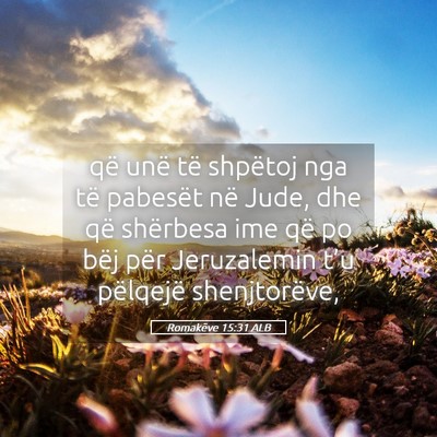 Picture 05 - Romakëve 15:31 ALB - që unë të shpëtoj nga të pabesët në Jude, - Bible Verse Picture