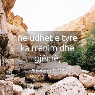 Picture 05 - Romakëve 3:16 ALB - në udhët e tyre ka rrënim dhe - Bible Verse Picture