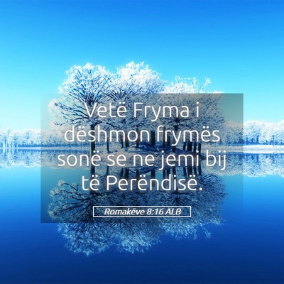 Picture 05 - Romakëve 8:16 ALB - Vetë Fryma i dëshmon frymës sonë se ne jemi - Bible Verse Picture