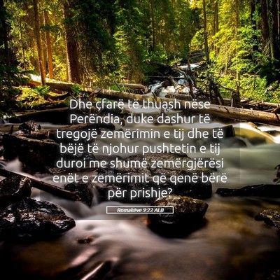 Picture 05 - Romakëve 9:22 ALB - Dhe çfarë të thuash nëse Perëndia, duke - Bible Verse Picture